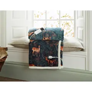 Deyongs Fox & Deer Heated Sherpa Throw